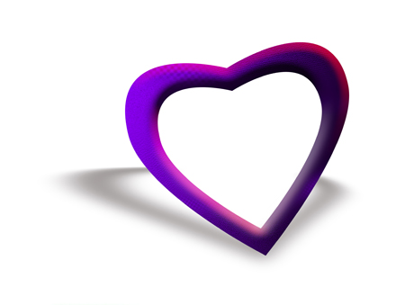 Tuščiavidurė violetinė širdis
