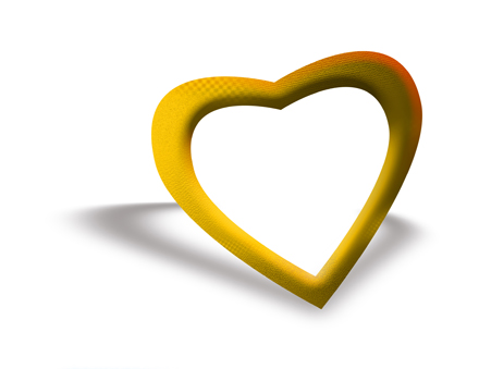Tuščiavidurė geltona širdis